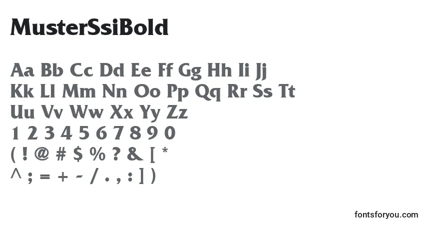 A fonte MusterSsiBold – alfabeto, números, caracteres especiais