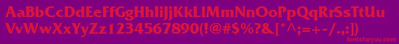 MusterSsiBold Font – Red Fonts on Purple Background