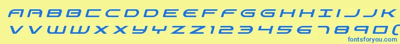 フォントAntietamtitleital – 青い文字が黄色の背景にあります。