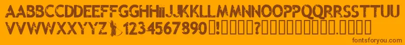 Malevolentz Font – Brown Fonts on Orange Background