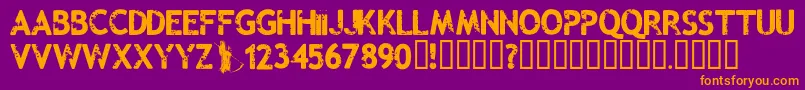 Malevolentz Font – Orange Fonts on Purple Background