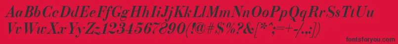 ParagonnordcttItalic Font – Black Fonts on Red Background