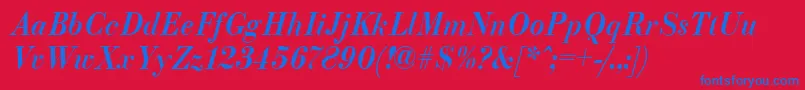 ParagonnordcttItalic Font – Blue Fonts on Red Background