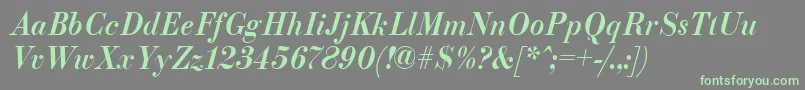 ParagonnordcttItalic Font – Green Fonts on Gray Background