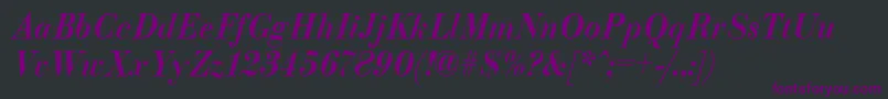 ParagonnordcttItalic Font – Purple Fonts on Black Background