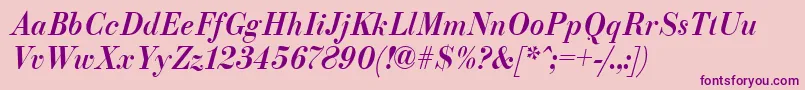 ParagonnordcttItalic Font – Purple Fonts on Pink Background
