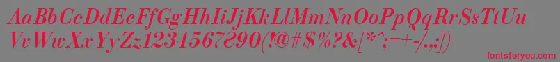 ParagonnordcttItalic Font – Red Fonts on Gray Background