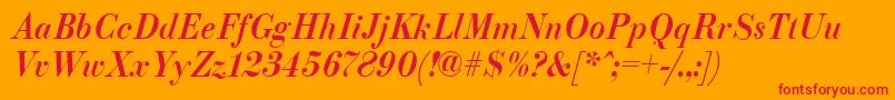 ParagonnordcttItalic Font – Red Fonts on Orange Background