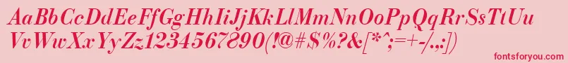 ParagonnordcttItalic Font – Red Fonts on Pink Background