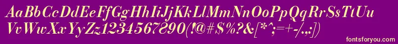 ParagonnordcttItalic Font – Yellow Fonts on Purple Background