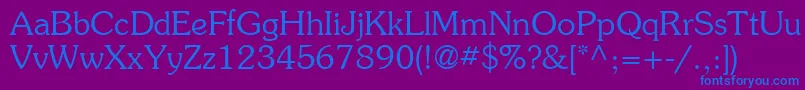 ItcSouvenirLtLight Font – Blue Fonts on Purple Background