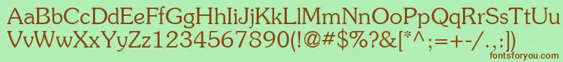 ItcSouvenirLtLight Font – Brown Fonts on Green Background