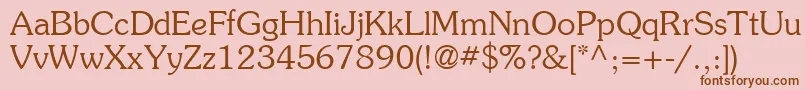 ItcSouvenirLtLight Font – Brown Fonts on Pink Background