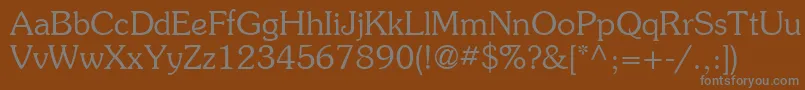 フォントItcSouvenirLtLight – 茶色の背景に灰色の文字