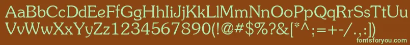 ItcSouvenirLtLight Font – Green Fonts on Brown Background