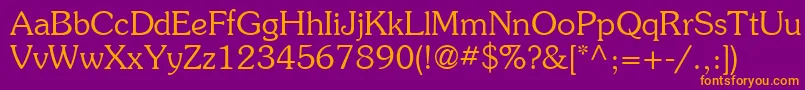 ItcSouvenirLtLight Font – Orange Fonts on Purple Background