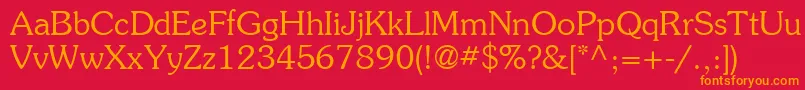 ItcSouvenirLtLight Font – Orange Fonts on Red Background