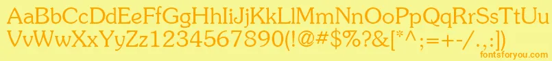 ItcSouvenirLtLight Font – Orange Fonts on Yellow Background