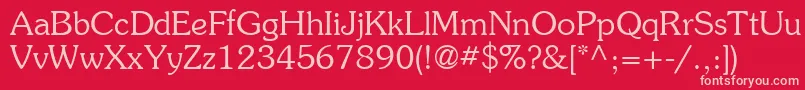 ItcSouvenirLtLight Font – Pink Fonts on Red Background