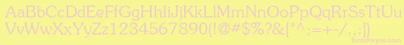 フォントItcSouvenirLtLight – ピンクのフォント、黄色の背景