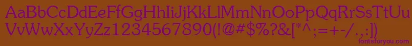 ItcSouvenirLtLight Font – Purple Fonts on Brown Background