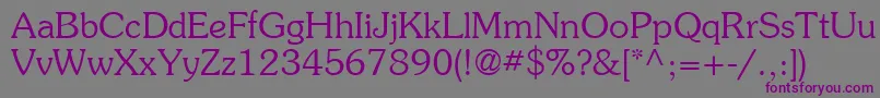 ItcSouvenirLtLight-fontti – violetit fontit harmaalla taustalla