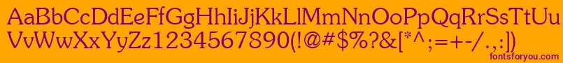 ItcSouvenirLtLight Font – Purple Fonts on Orange Background