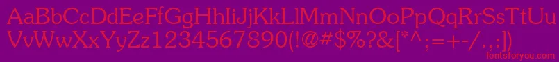 ItcSouvenirLtLight Font – Red Fonts on Purple Background