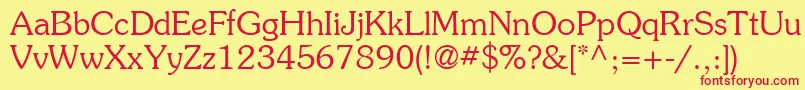 ItcSouvenirLtLight Font – Red Fonts on Yellow Background