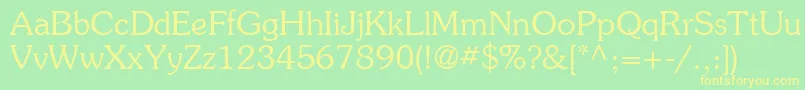 ItcSouvenirLtLight Font – Yellow Fonts on Green Background