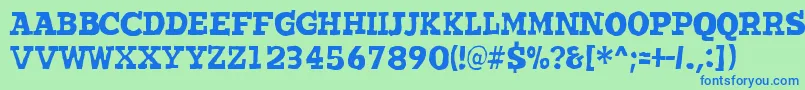 Wantedo Font – Blue Fonts on Green Background