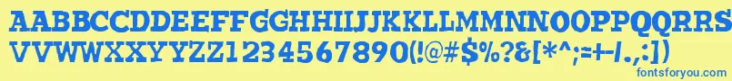 Wantedo Font – Blue Fonts on Yellow Background