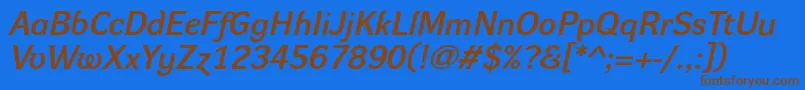 DynagroteskleBolditalic Font – Brown Fonts on Blue Background
