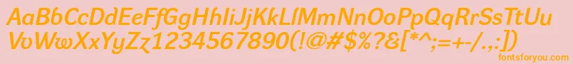 DynagroteskleBolditalic Font – Orange Fonts on Pink Background