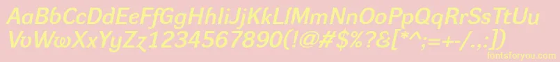 DynagroteskleBolditalic Font – Yellow Fonts on Pink Background