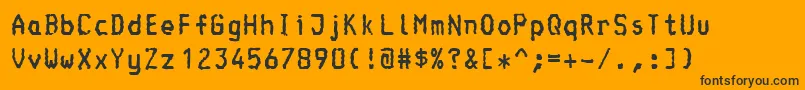 Console-Schriftart – Schwarze Schriften auf orangefarbenem Hintergrund
