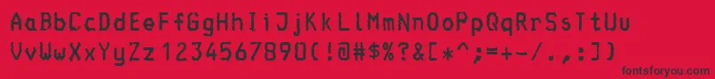 Шрифт Console – чёрные шрифты на красном фоне