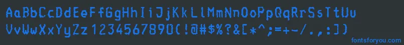 Console-Schriftart – Blaue Schriften auf schwarzem Hintergrund