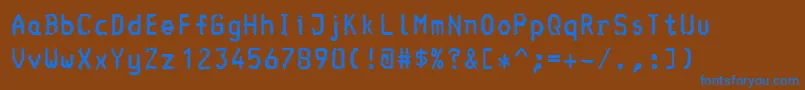 Console-fontti – siniset fontit ruskealla taustalla