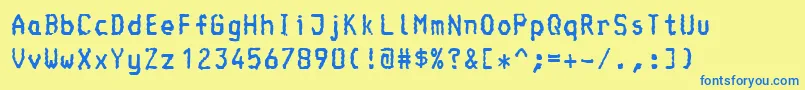 Console-fontti – siniset fontit keltaisella taustalla