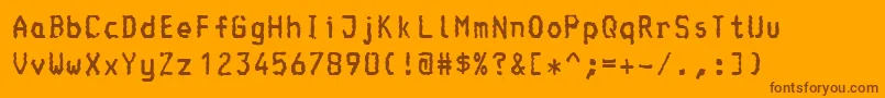 Console-Schriftart – Braune Schriften auf orangefarbenem Hintergrund