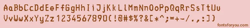 Console-Schriftart – Braune Schriften auf rosa Hintergrund