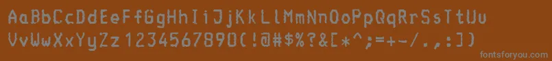Console-fontti – harmaat kirjasimet ruskealla taustalla