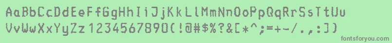 Console-fontti – harmaat kirjasimet vihreällä taustalla
