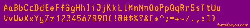 Console-Schriftart – Orangefarbene Schriften auf violettem Hintergrund