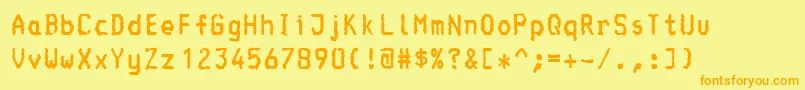 フォントConsole – オレンジの文字が黄色の背景にあります。