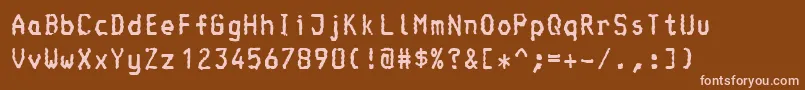 Console-fontti – vaaleanpunaiset fontit ruskealla taustalla