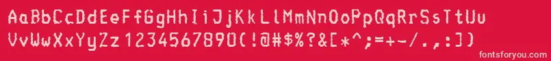 Console-fontti – vaaleanpunaiset fontit punaisella taustalla
