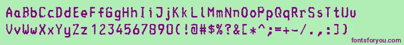 Шрифт Console – фиолетовые шрифты на зелёном фоне