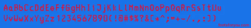 Console-Schriftart – Rote Schriften auf blauem Hintergrund